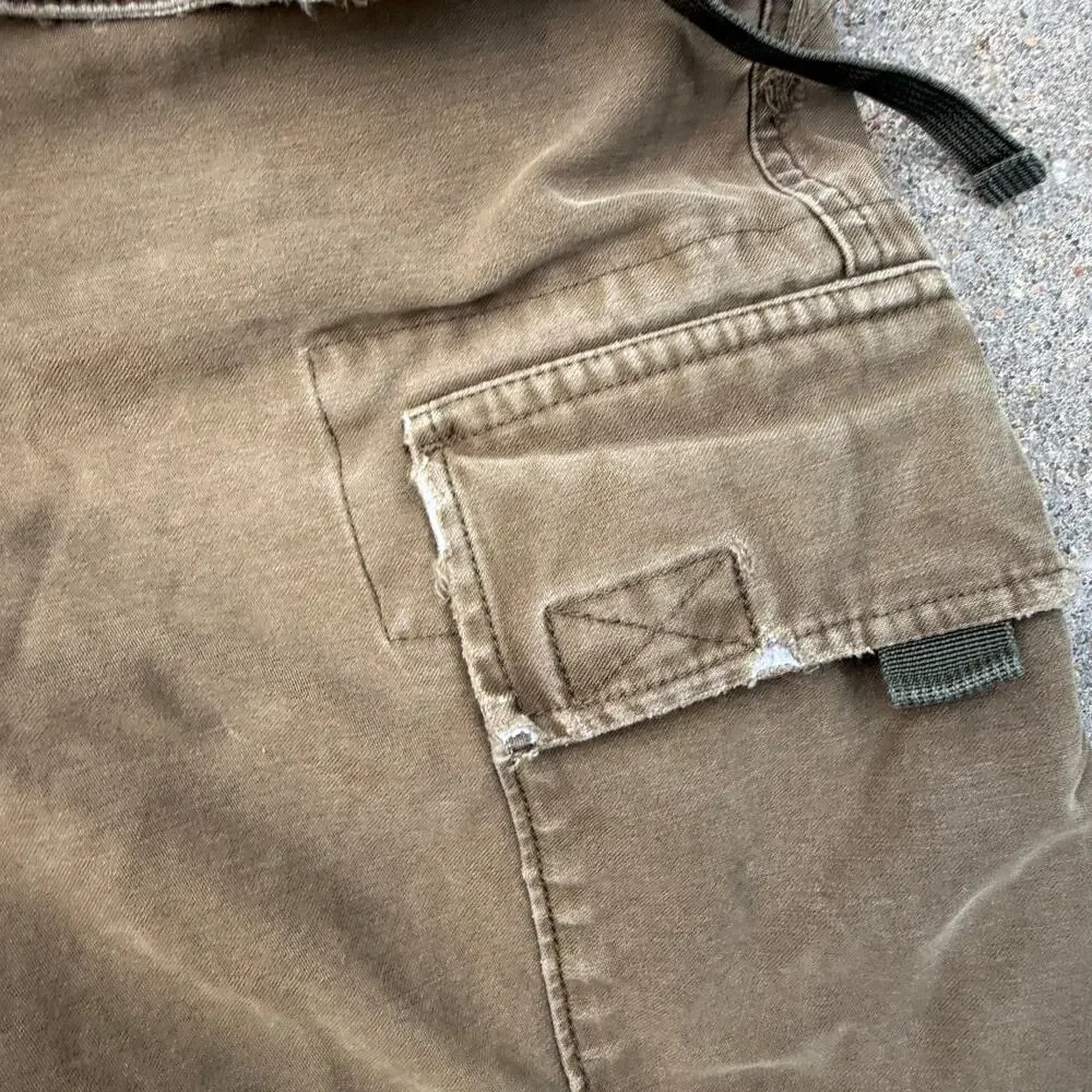 VTG Y2K Abercrombie and Fitch Paratrooper Cargo Canvas Shorts Drawcord Size 31